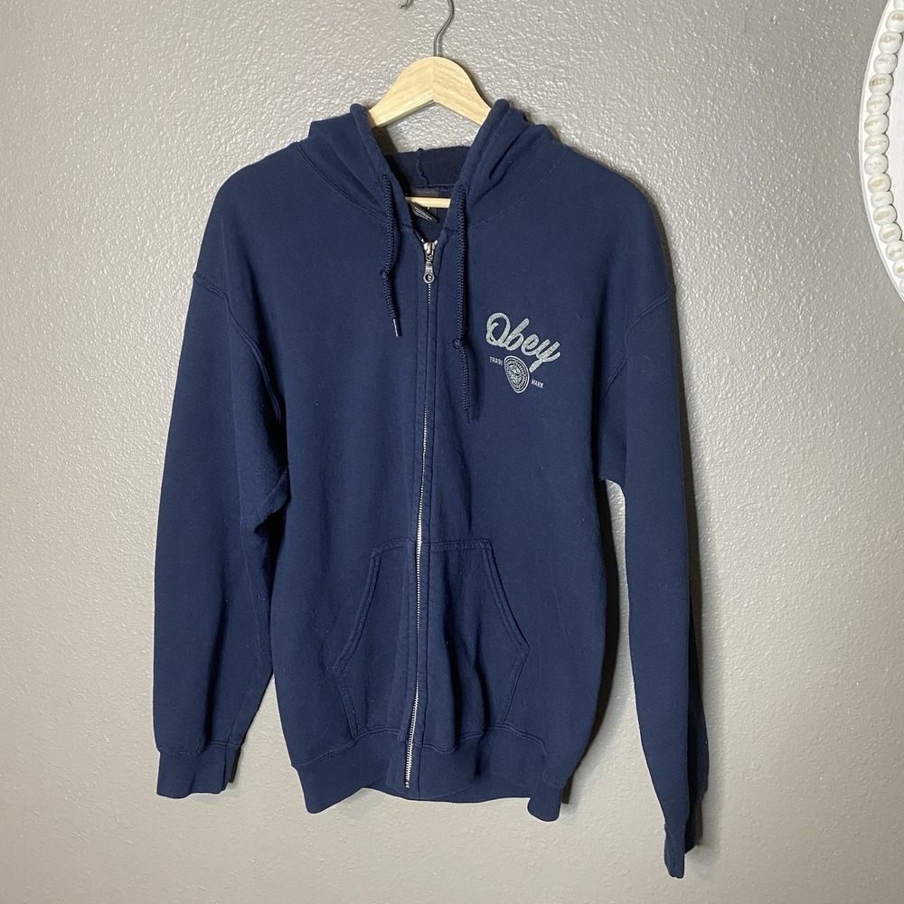 OBEY PROPAGANDA PAINT AND DESTROY HOODIE ZIP UP SWEATSHIRT Size Medium Rare